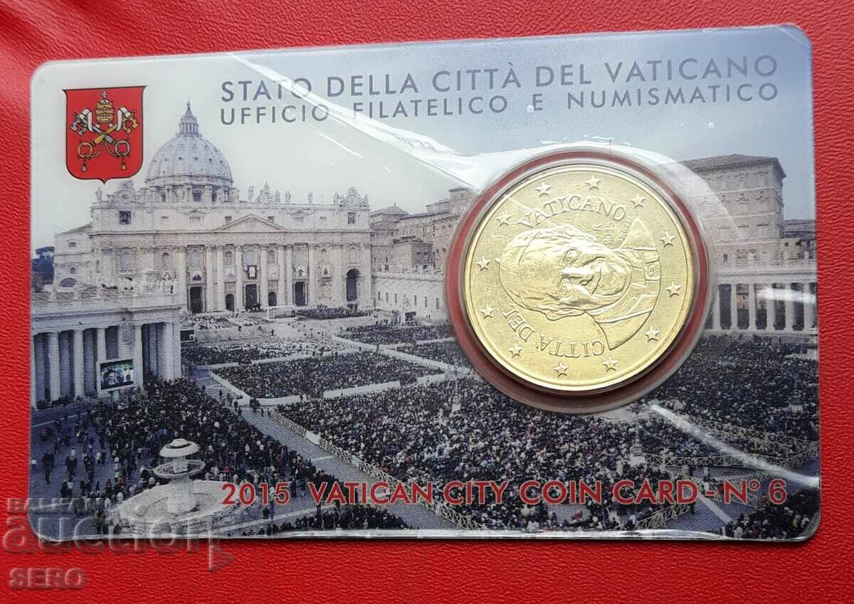 Card de monede - Vatican #6 cu 50 de cenți 2015