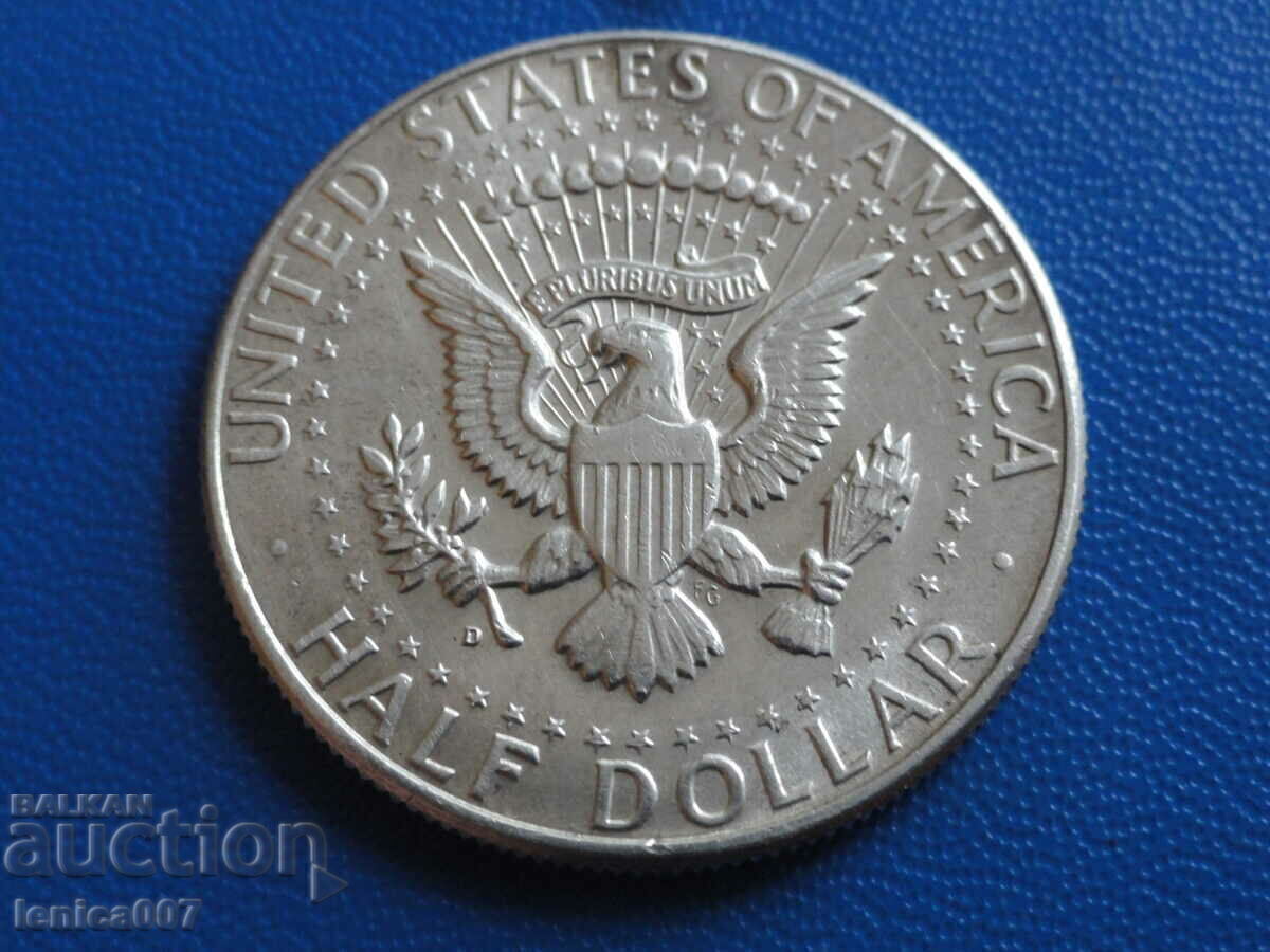 SUA 1964 - 1/2 dolar (D) cu preț 50.00 BGN | € 25.56