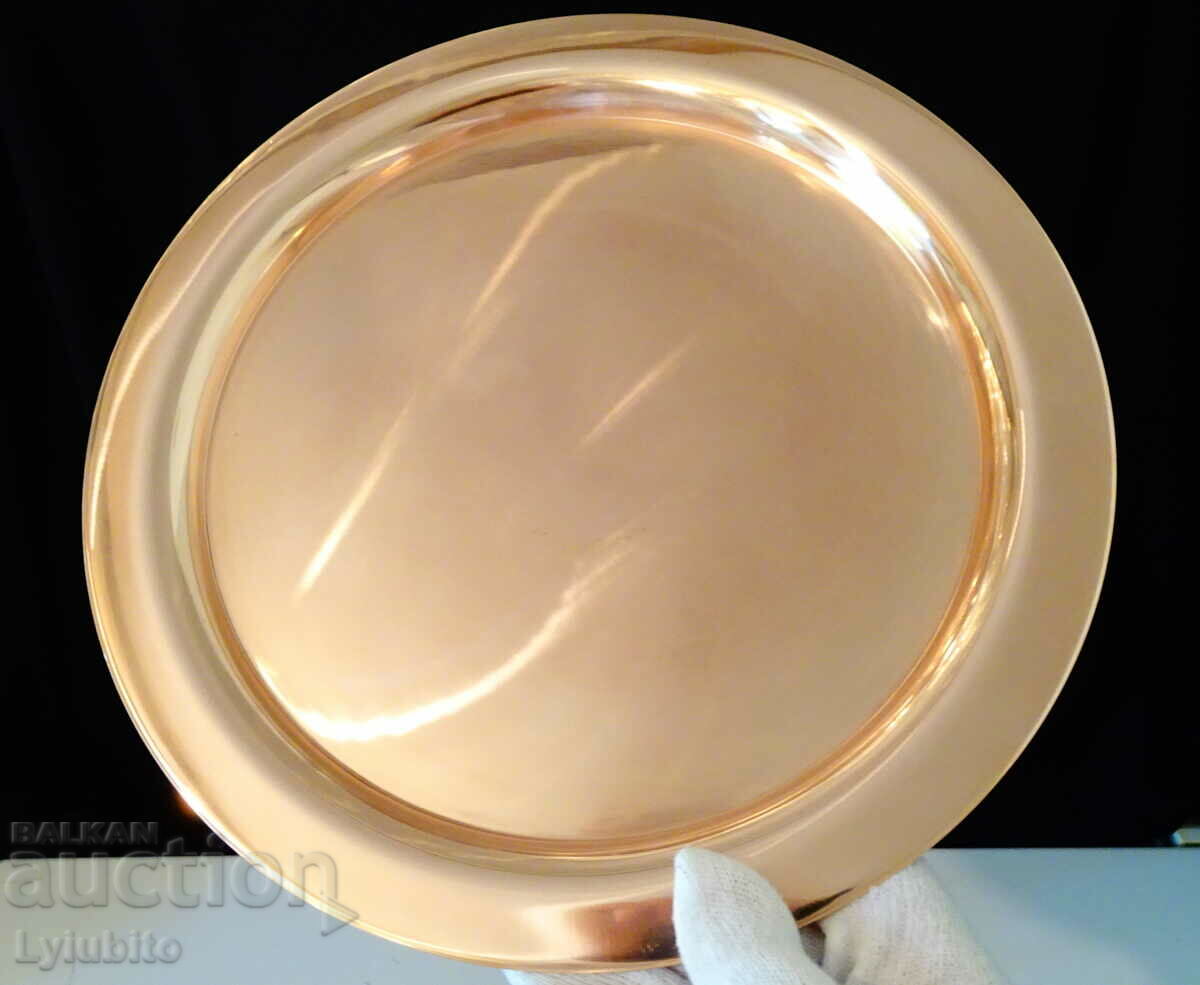 Massive copper tray, plate 470 g.