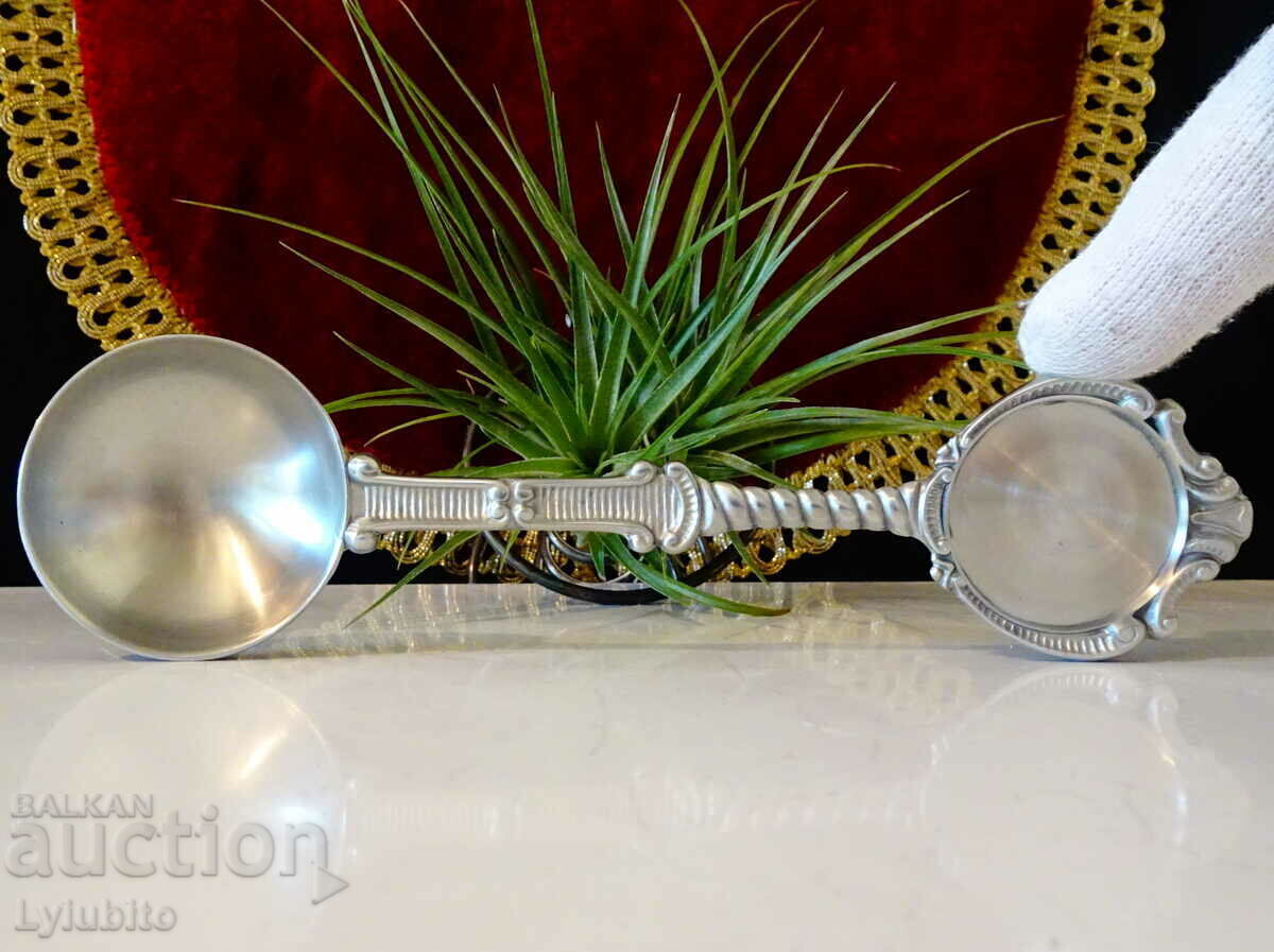 Pewter spoon, for a pewter wedding, engraving, photo - 6 Pewter spoon, for a pewter wedding, engraving, photo - 6