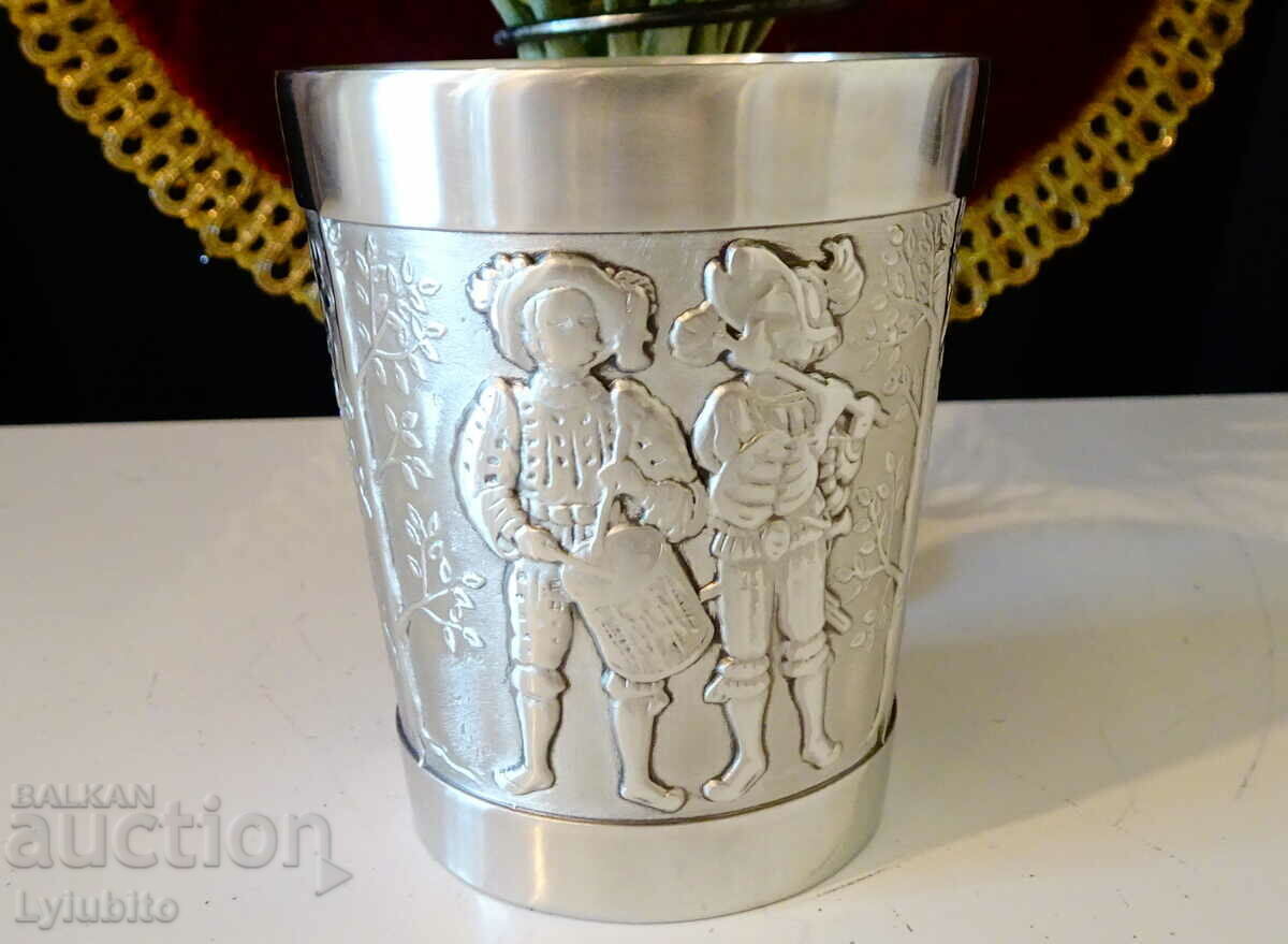 Delivery of Tin wine goblet with knight, lady, wedding Delivery of Tin wine goblet with knight, lady, wedding
