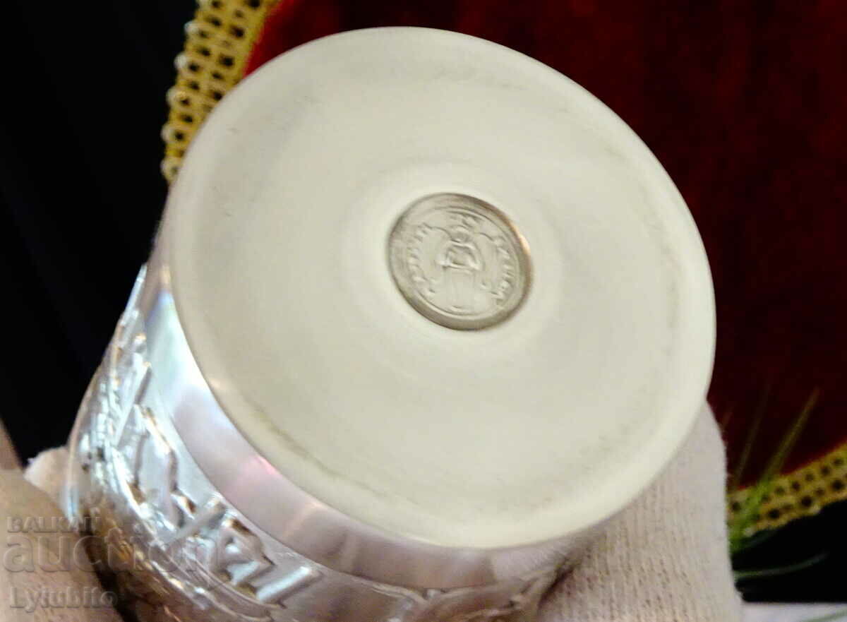 Tin wine goblet with knight, lady, wedding - 7 Tin wine goblet with knight, lady, wedding - 7