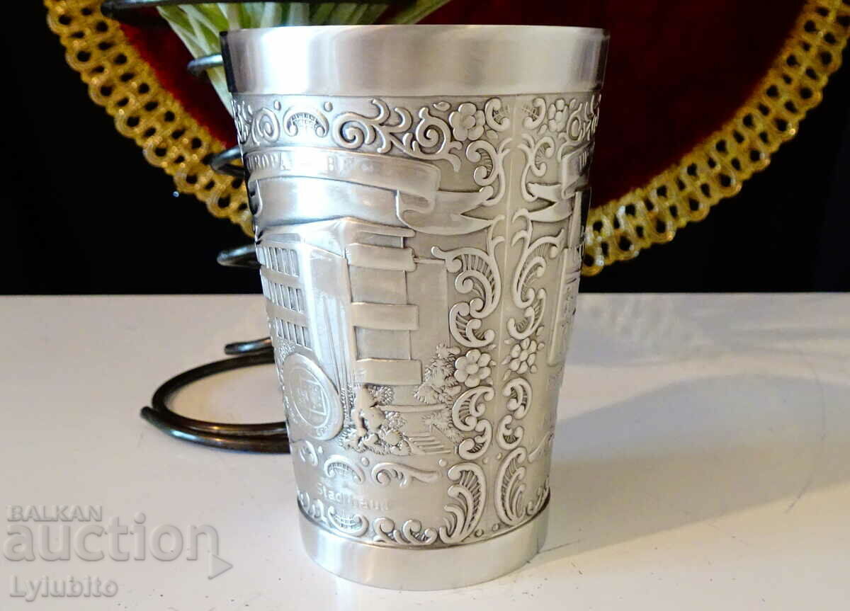 Delivery of Europa pewter wine glass.