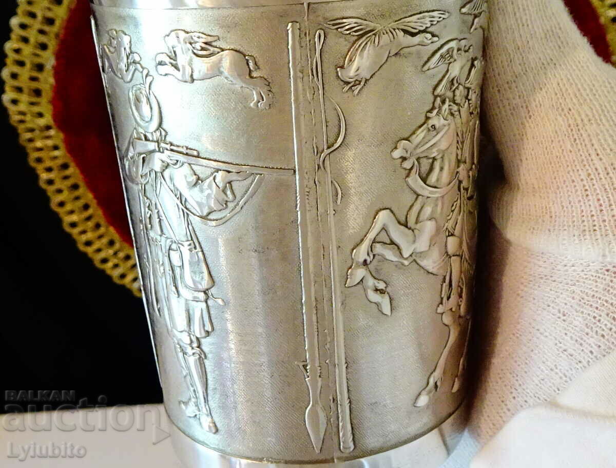 Cup, tin mug with unique hunting pictures. - 5 Cup, tin mug with unique hunting pictures. - 5