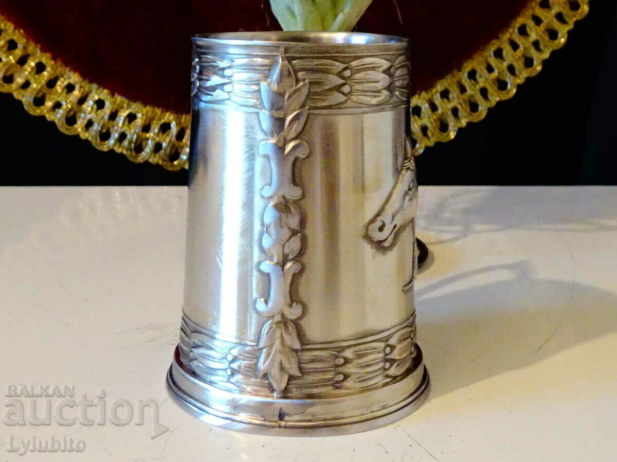 Silver-plated cup, horse, laurel wreath. - 6 Silver-plated cup, horse, laurel wreath. - 6