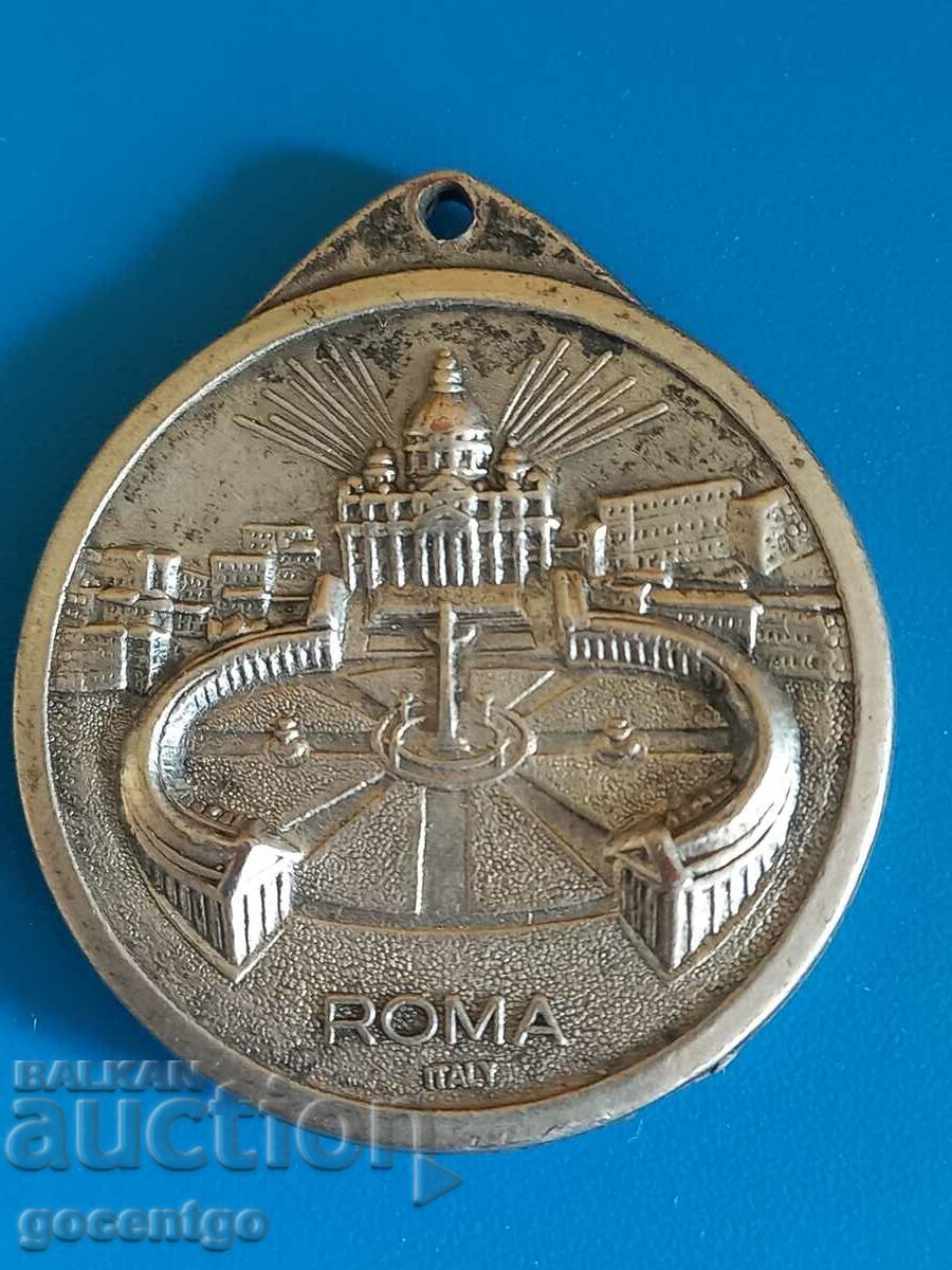 Medal Plaque POPE JOHN PAUL II Silver plated