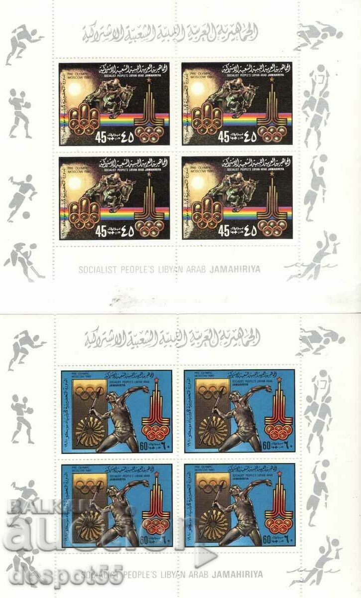 1979 Libia. Jocurile Olimpice - Moscova 1980, URSS. Set 4 blocuri.