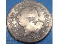 France 1792 30 sous King Louis XVI 9.69g silver