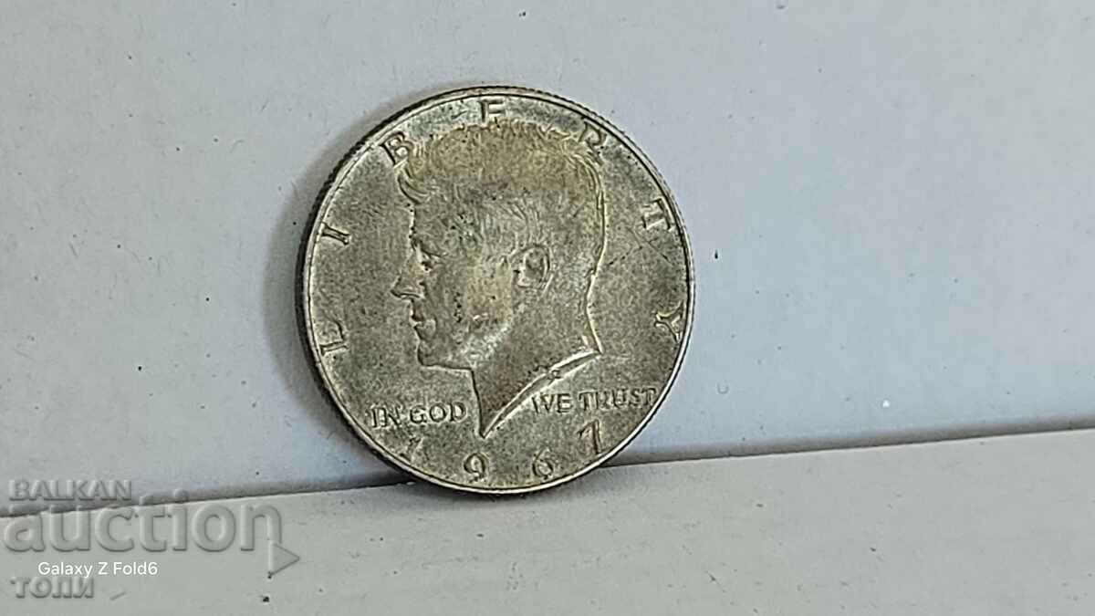 HALF DOLLAR 1967 SILVER RARE B Z C !!!!