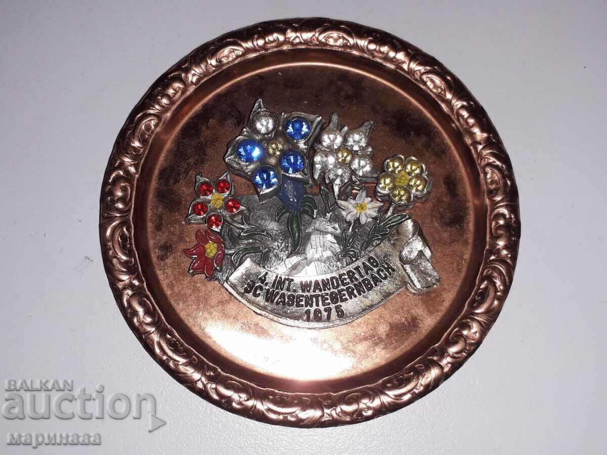 Auction PLATE. COPPER, ZINC. ALPINISM Auction PLATE. COPPER, ZINC. ALPINISM