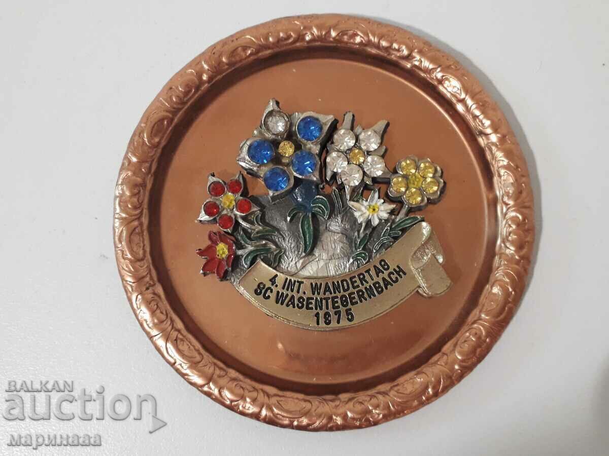 PLATE. COPPER, ZINC. ALPINISM PLATE. COPPER, ZINC. ALPINISM