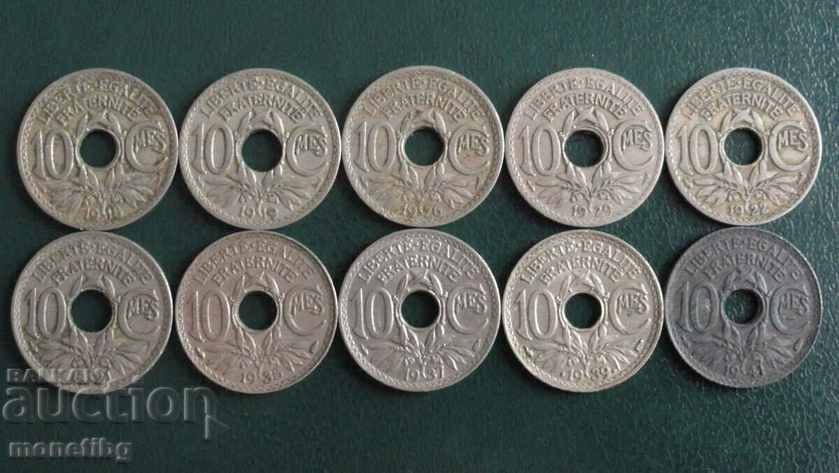 France 1918-41 - 10 centimes (10 pieces) - 5 France 1918-41 - 10 centimes (10 pieces) - 5