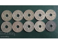 Франция 1918-41г. - 10 сантима (10 броя)