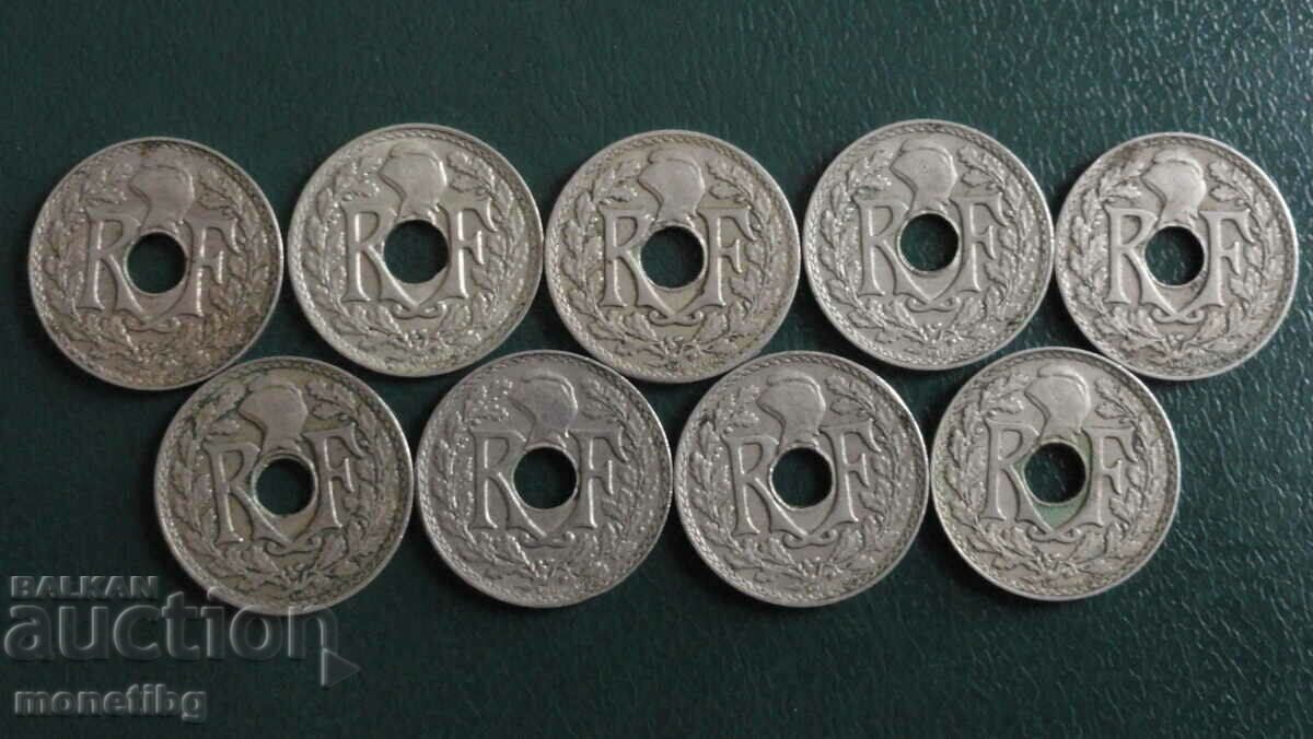 France 1924-39 - 5 centimes (9 pieces) with price 11.60 BGN | € 5.93 France 1924-39 - 5 centimes (9 pieces) with price 11.60 BGN | € 5.93