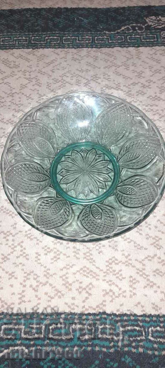 Old glass fruit bowl