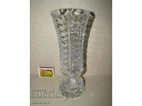 Crystal leaded glass vase 23 cm, preserved, hammered