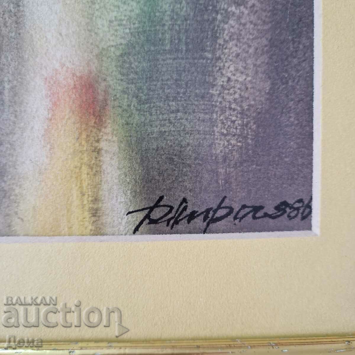 Delivery of Grigoris Pimpas watercolor 1986 Delivery of Grigoris Pimpas watercolor 1986