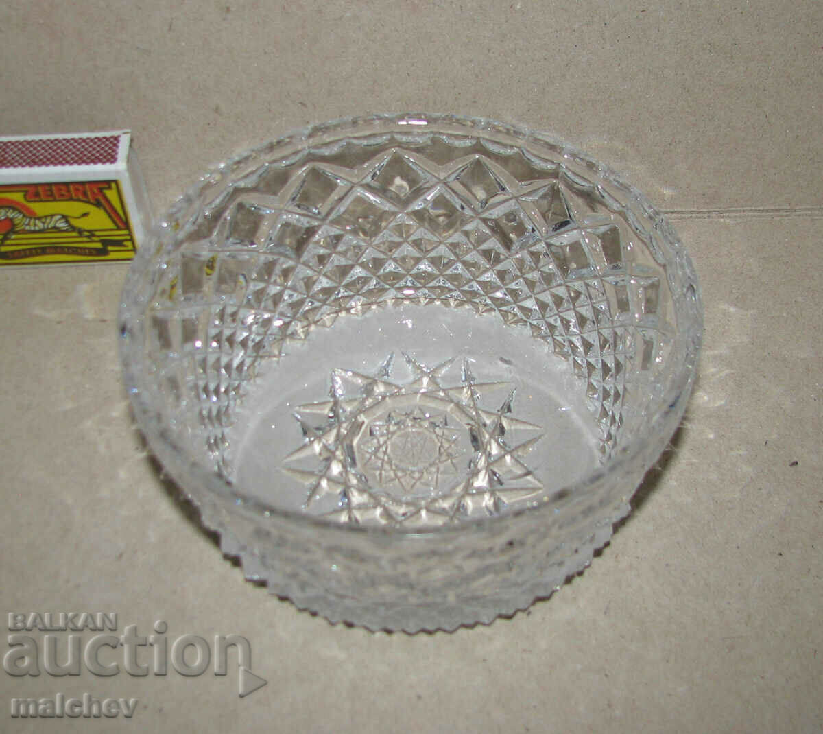 Old crystal bowl 12cm leaded glass, excellent