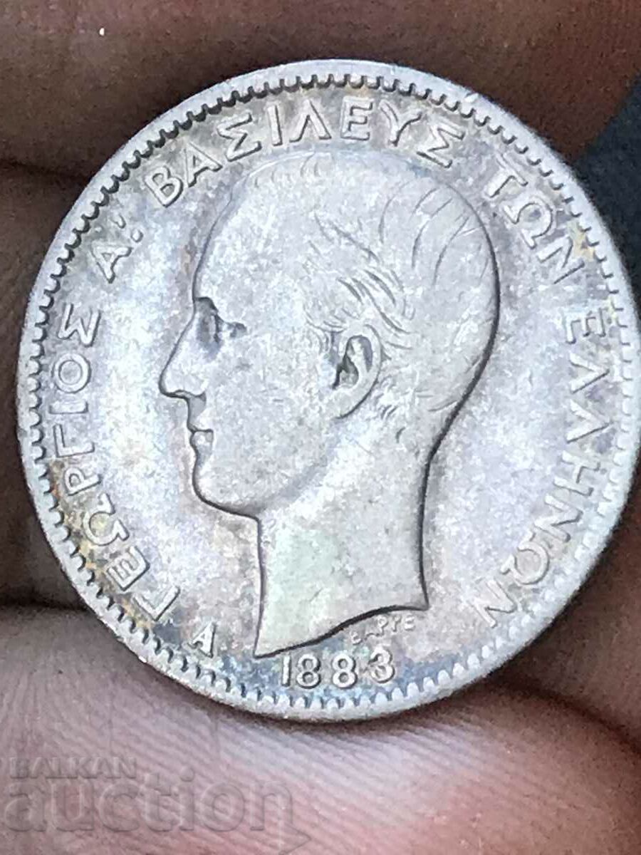 Greece 1 drachma 1883 George I silver with price 65.00 BGN | € 33.23 Greece 1 drachma 1883 George I silver with price 65.00 BGN | € 33.23