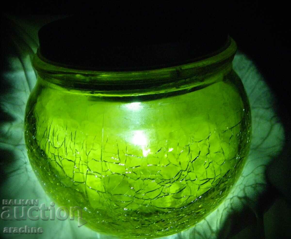 Borcan britanic rar, cu lumină, din sticlă "crăpată", cu senzor - 5 Borcan britanic rar, cu lumină, din sticlă "crăpată", cu senzor - 5