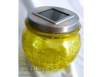 Borcan britanic rar, cu lumină, din sticlă "crăpată", cu senzor