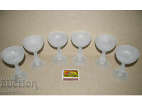 Lot of 6 old glasses 10cm frosted glass aperitif brandy, excellent