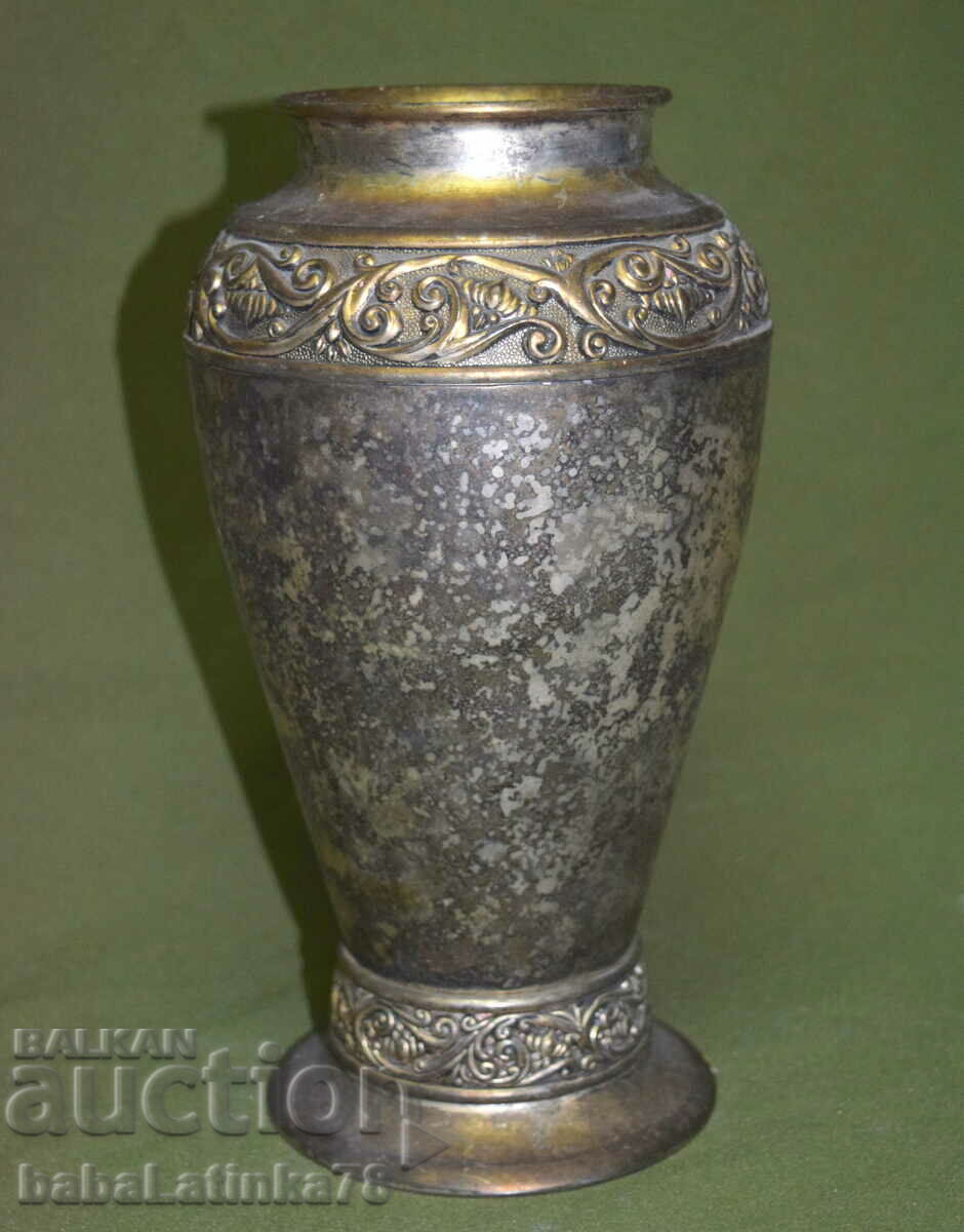 Antique silver plated vase