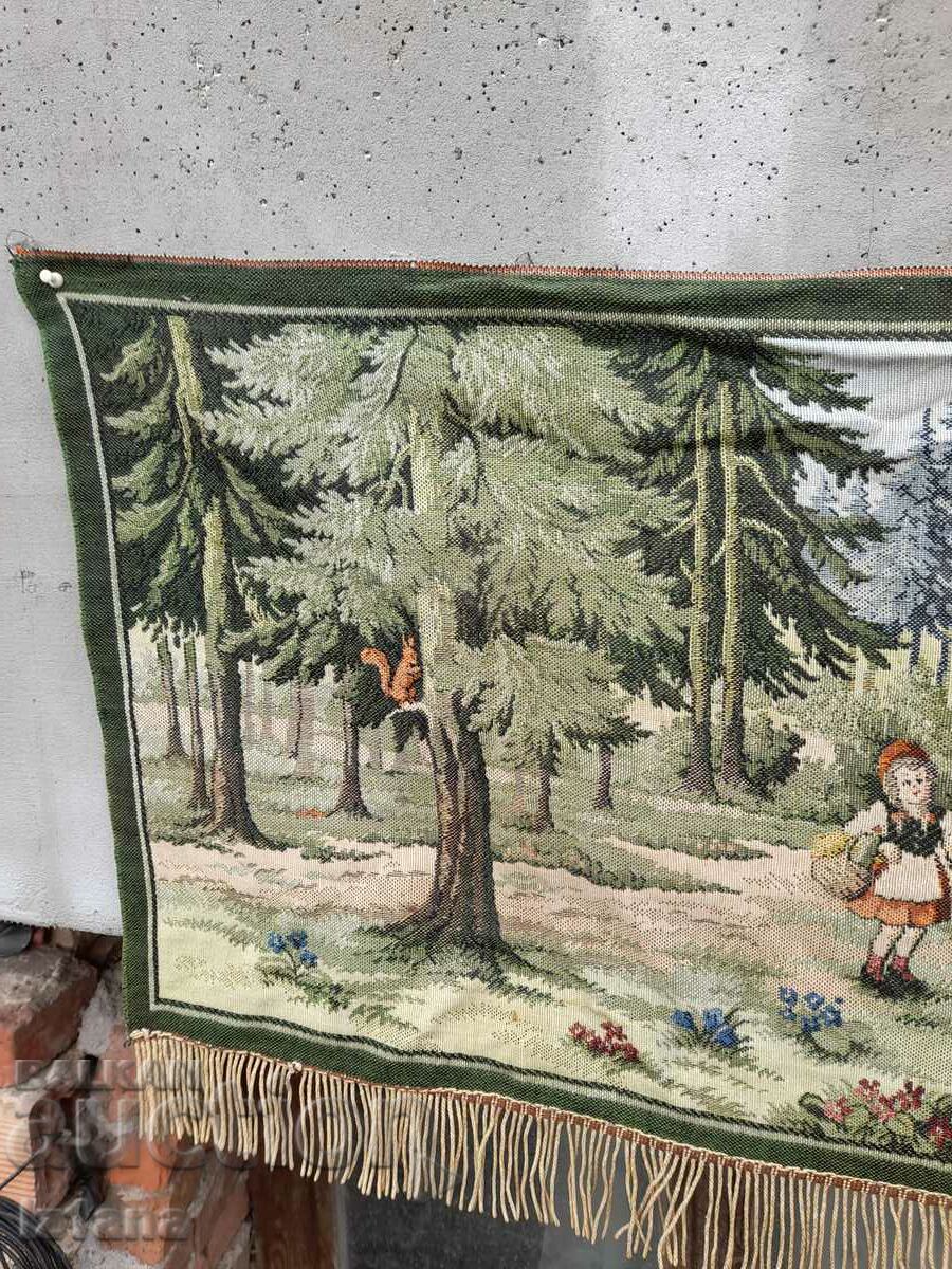 Auction Old carpet The Red Riding Hood, wall covering Auction Old carpet The Red Riding Hood, wall covering