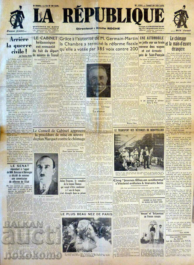 Newspaper: "LA REPUBLIQUE"