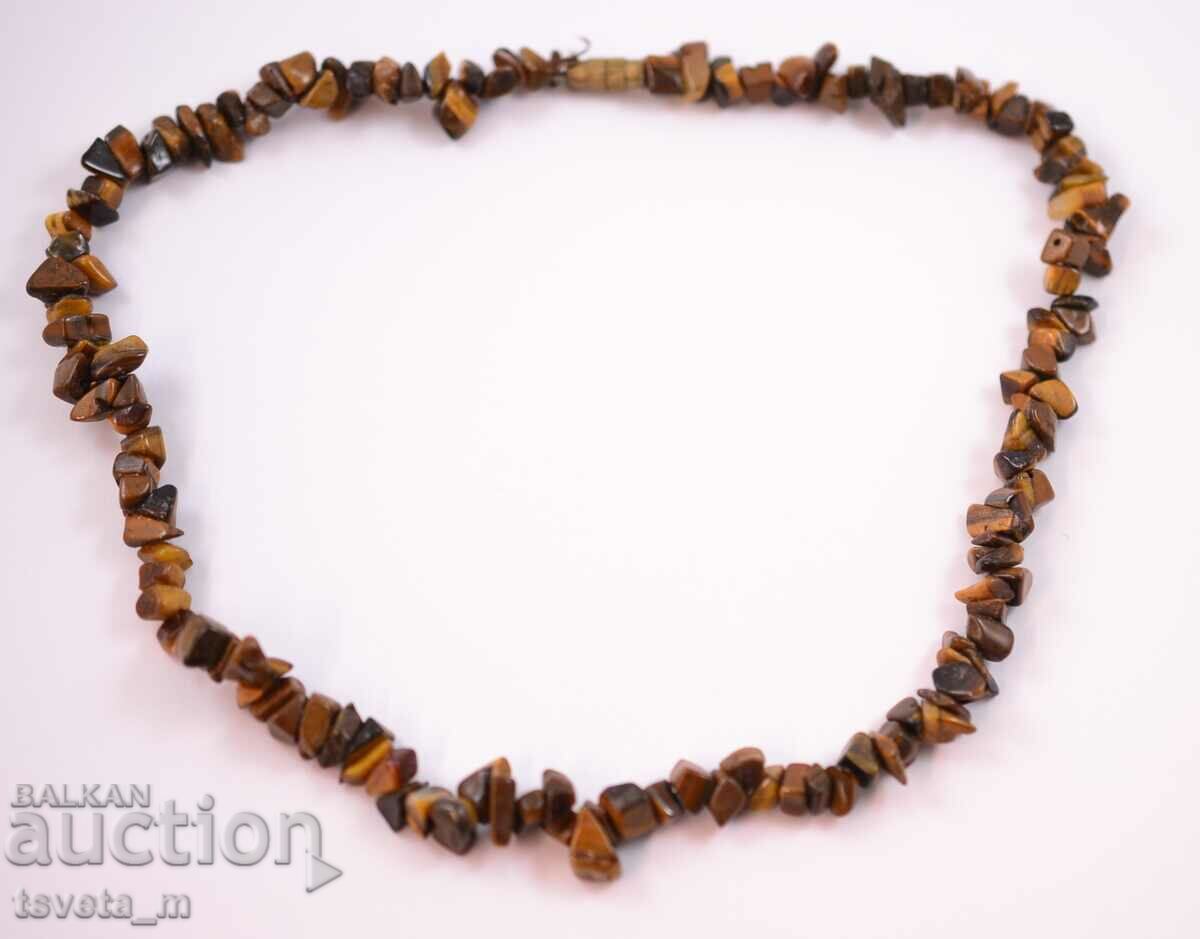 Women's necklace, tiger eye natural stone necklace with price 12.00 BGN | € 6.14 Women's necklace, tiger eye natural stone necklace with price 12.00 BGN | € 6.14