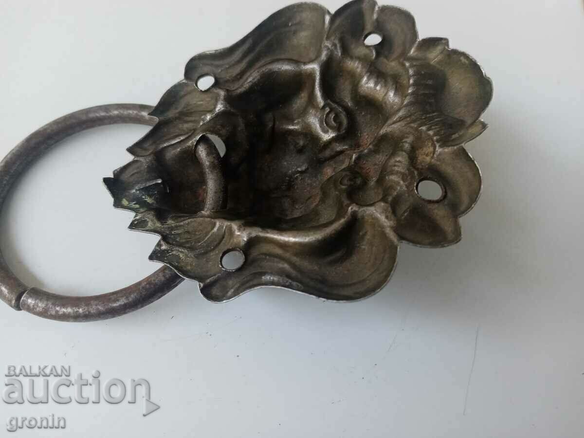 Old knocker, for gate, door, clapper, Lion, iron, eyelid - 6