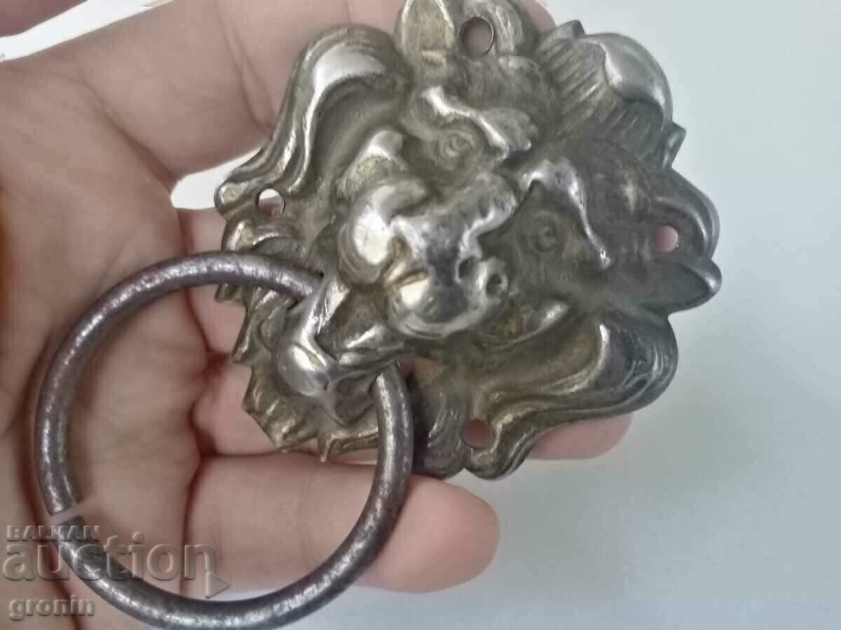 Old knocker, for gate, door, clapper, Lion, iron, eyelid Old knocker, for gate, door, clapper, Lion, iron, eyelid