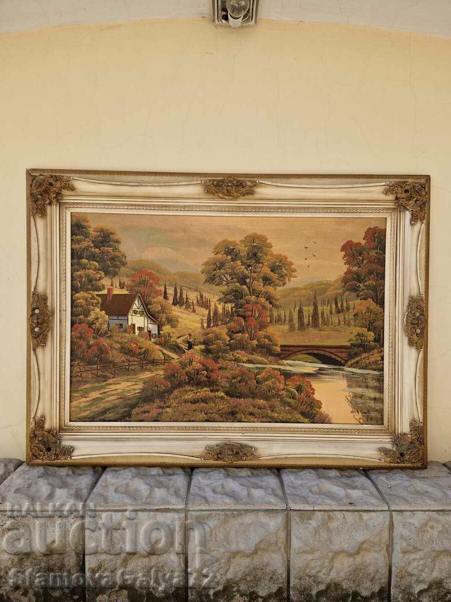 Very good antique oil on canvas painting