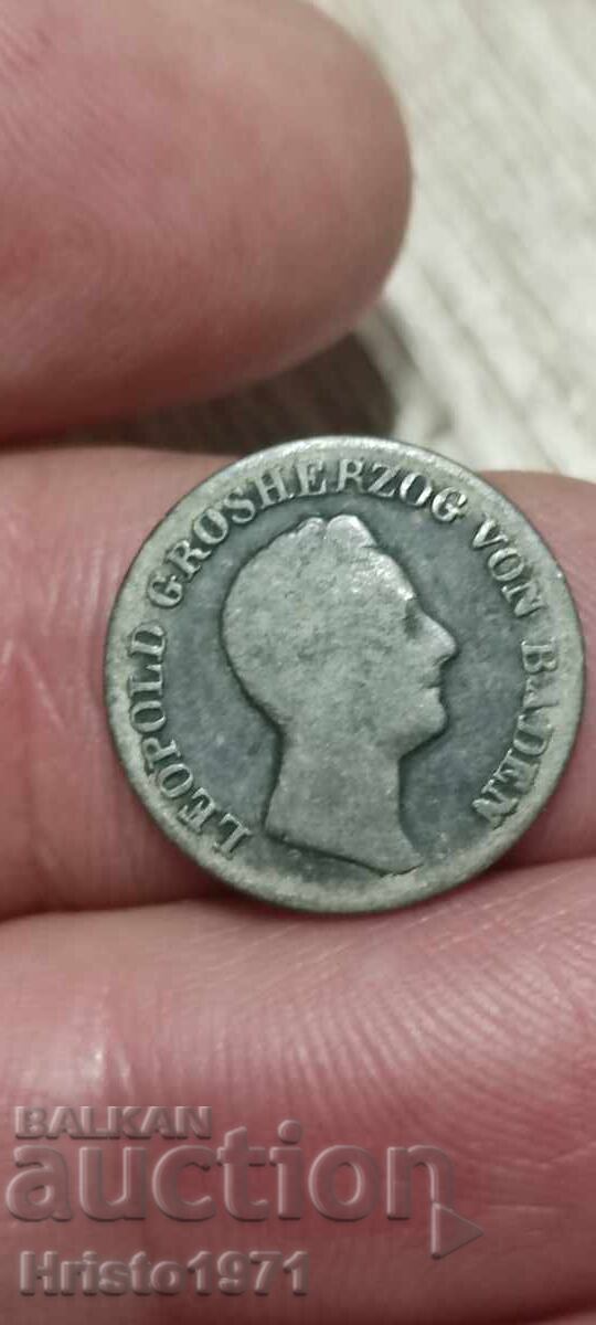6 кройцер 1834 Баден с цена € 15.00 | 29.34 лв.