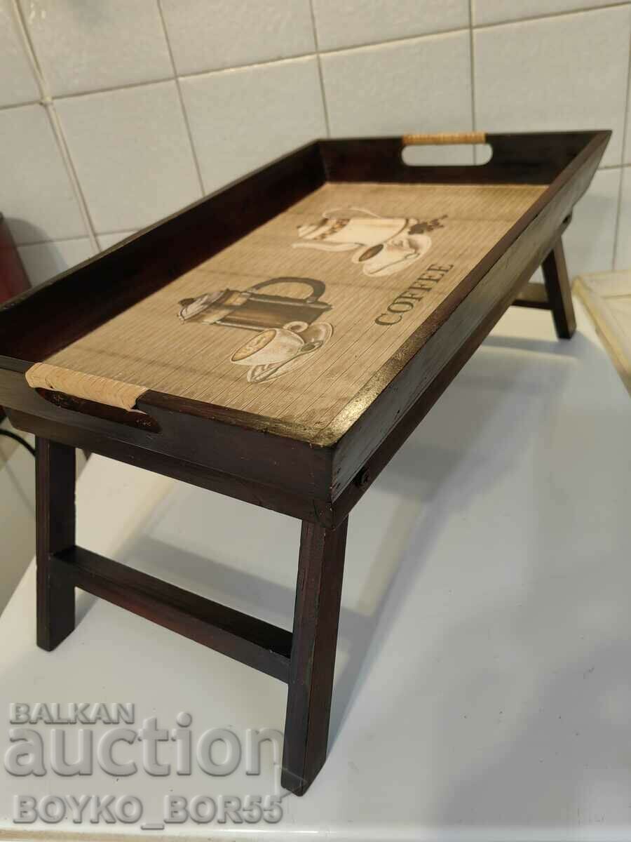 Folding Bedside Serving Tray Table