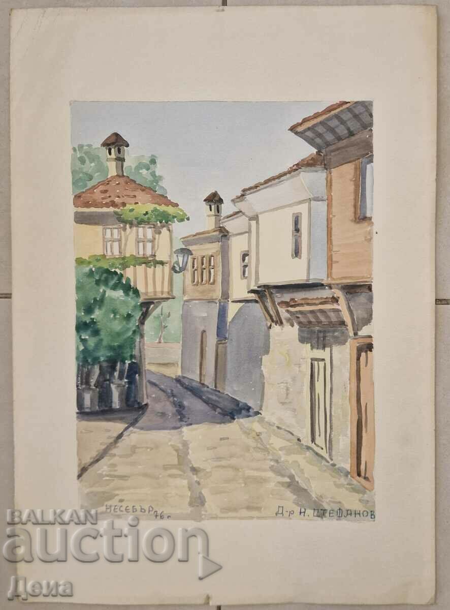 N. Stefanov watercolor 1976