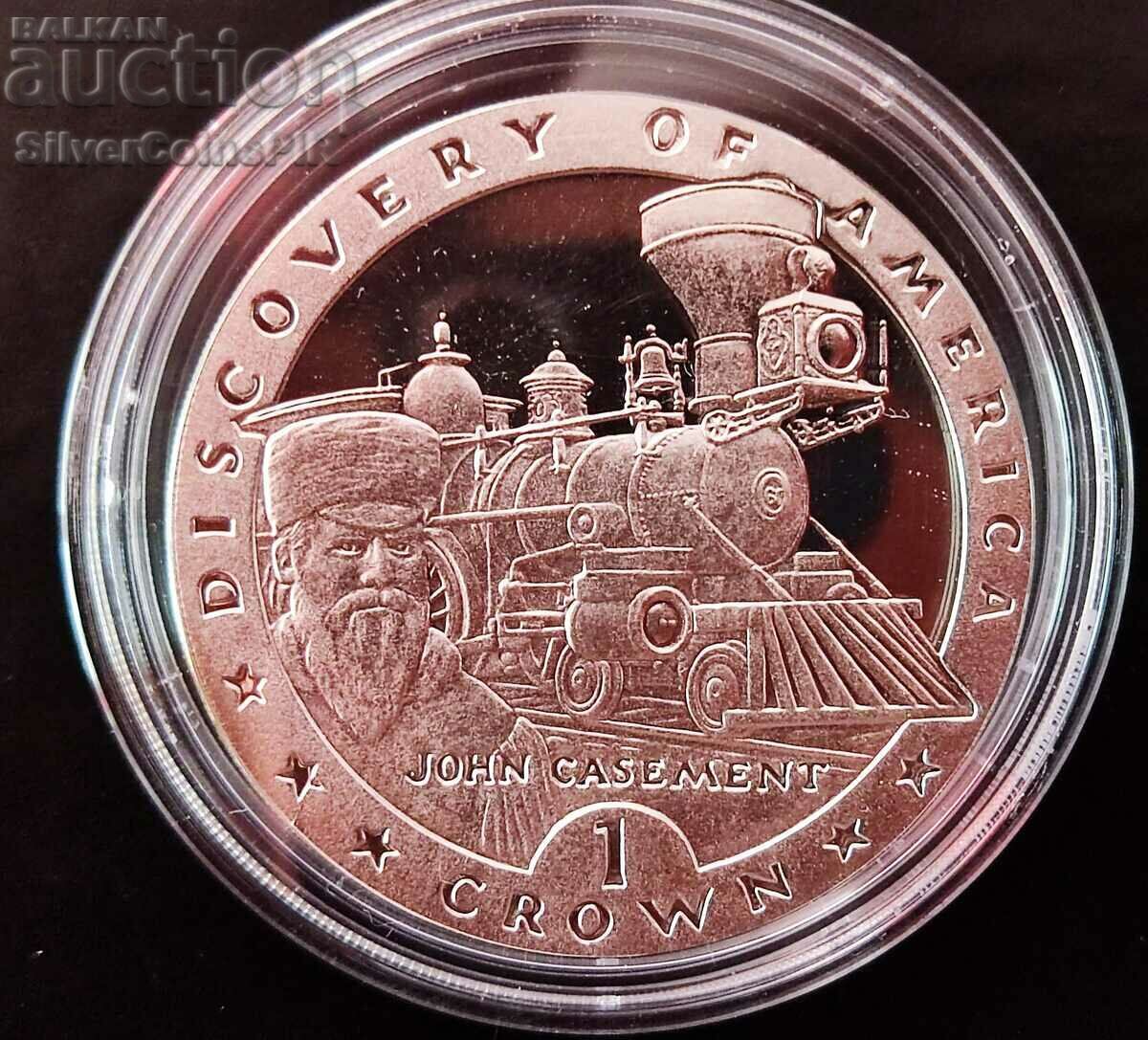 Silver 1 Crown Jont Kesmont Train Jupiter 1992 Isle of Man