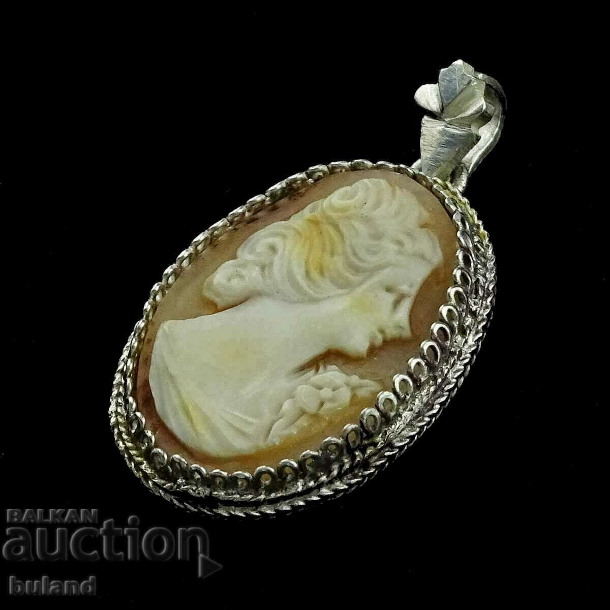 Old Authentic Cameo Silver Fitting Pendant Jewel