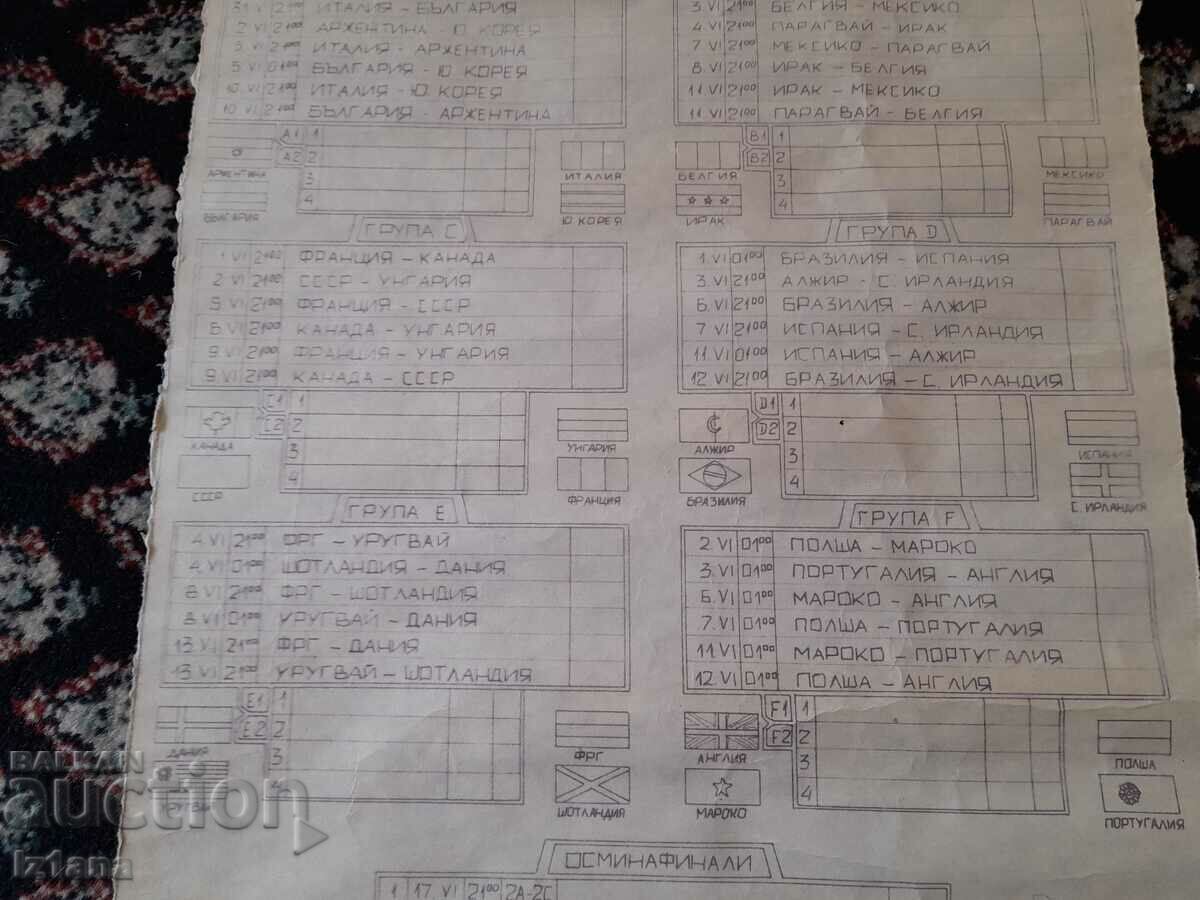 Παράδοση Πρόγραμμα ποδοσφαίρου Mondial Mexico 1986 Παράδοση Πρόγραμμα ποδοσφαίρου Mondial Mexico 1986