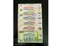 SURINAME - 6 banknotes (5,10,20,50,100,200) set 2010-2024, UNC