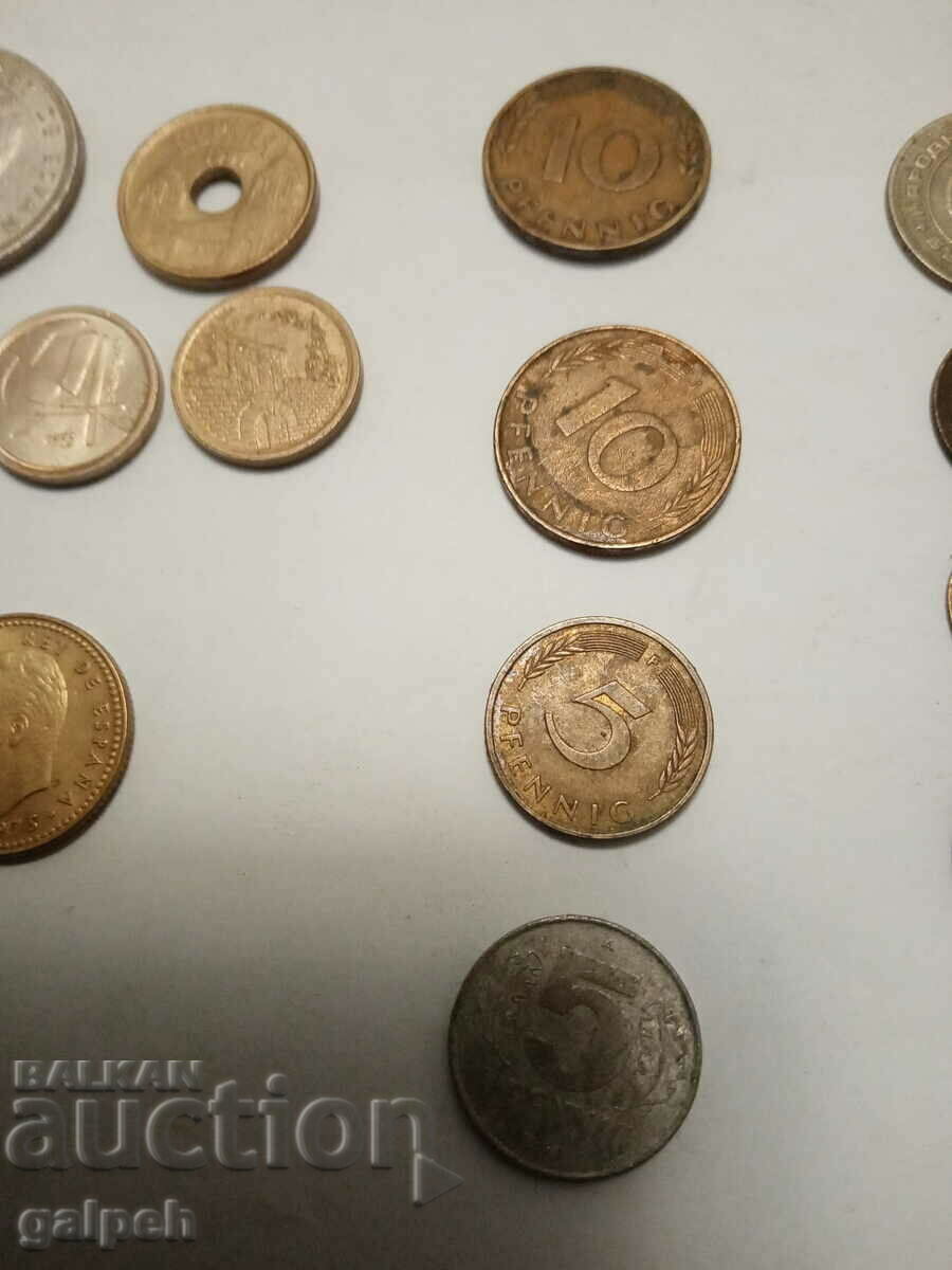COINS OF SPAIN, GERMANY, BULGARIA - 25 pcs. - BGN 2.5 - 5 COINS OF SPAIN, GERMANY, BULGARIA - 25 pcs. - BGN 2.5 - 5
