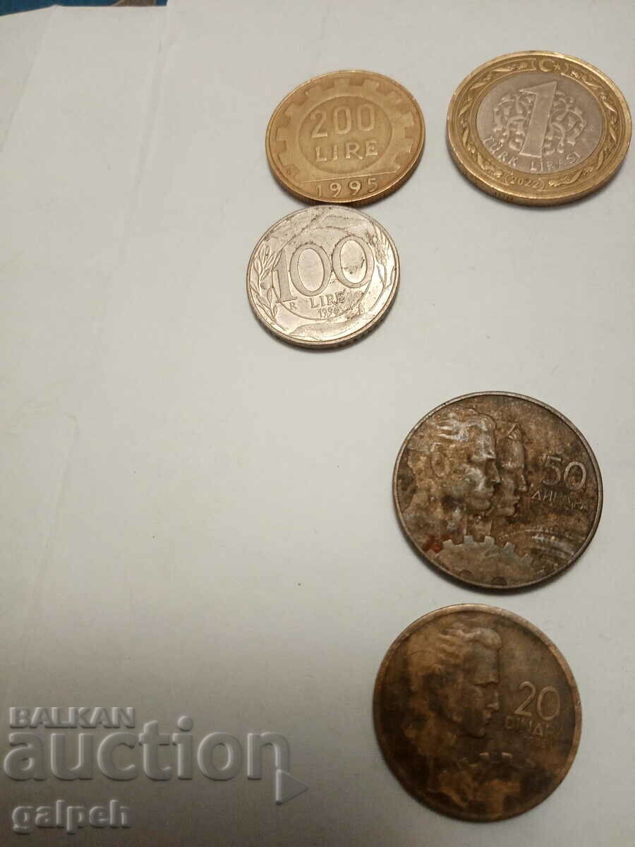 COINS ITALY, GREECE, MACEDONIA, YUGOSLY., BULGARIA-25 pcs.-3 BGN with price 3.00 BGN | € 1.53 COINS ITALY, GREECE, MACEDONIA, YUGOSLY., BULGARIA-25 pcs.-3 BGN with price 3.00 BGN | € 1.53