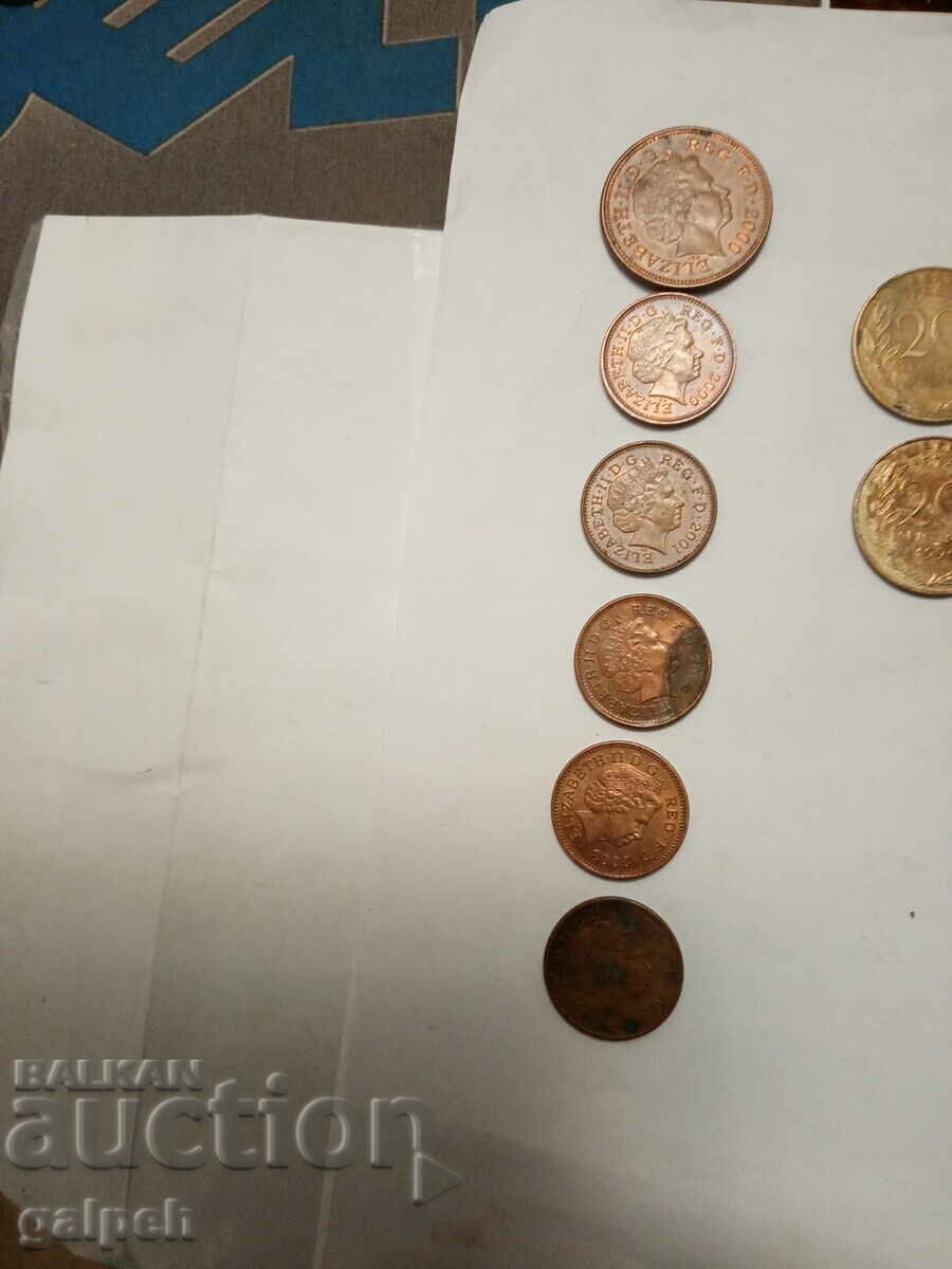 COINS GREAT BRITAIN, FRANCE, SWEDEN, BULGARIA-25 pcs.-3 BGN with price 3.00 BGN | € 1.53 COINS GREAT BRITAIN, FRANCE, SWEDEN, BULGARIA-25 pcs.-3 BGN with price 3.00 BGN | € 1.53