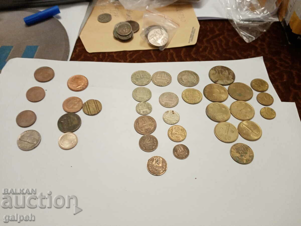 COINS EURO CENTS, USA, BULGARIA-25 pcs.-3 BGN