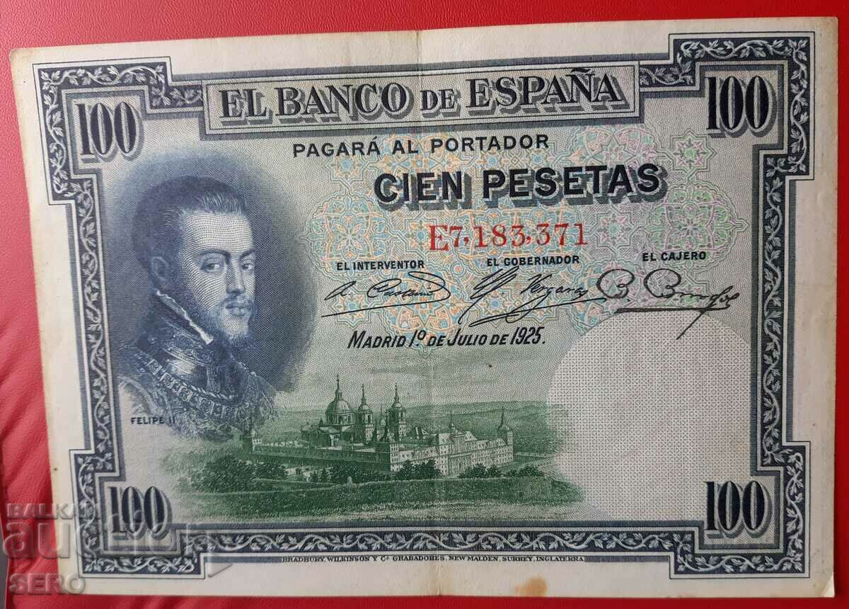 Bancnota-Spania-100 pesetas 1925