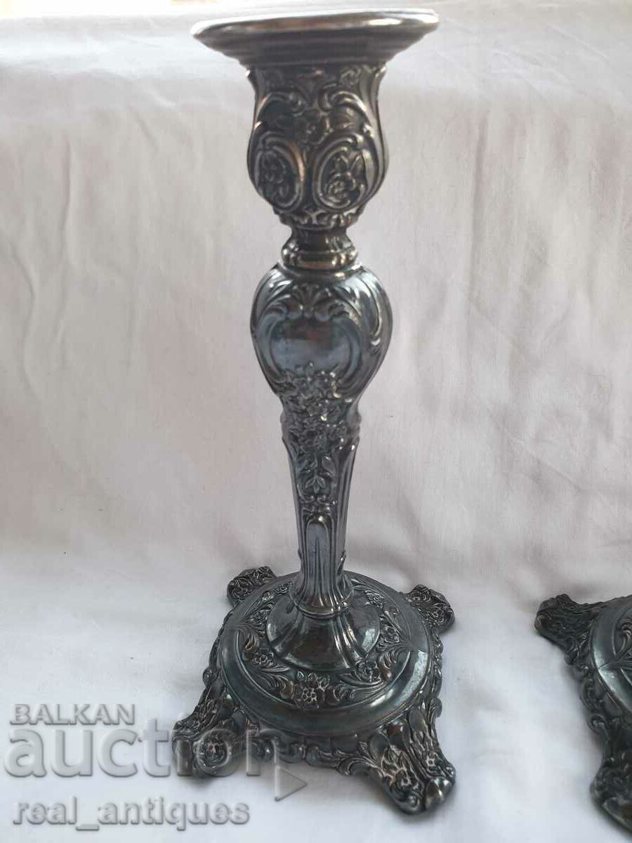 Комплект посребрени свещници с цена 84.00 лв. | € 42.95 Комплект посребрени свещници с цена 84.00 лв. | € 42.95