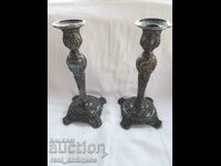 Set of silver plated candlesticks