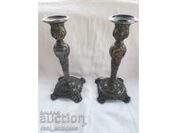 Set of silver plated candlesticks