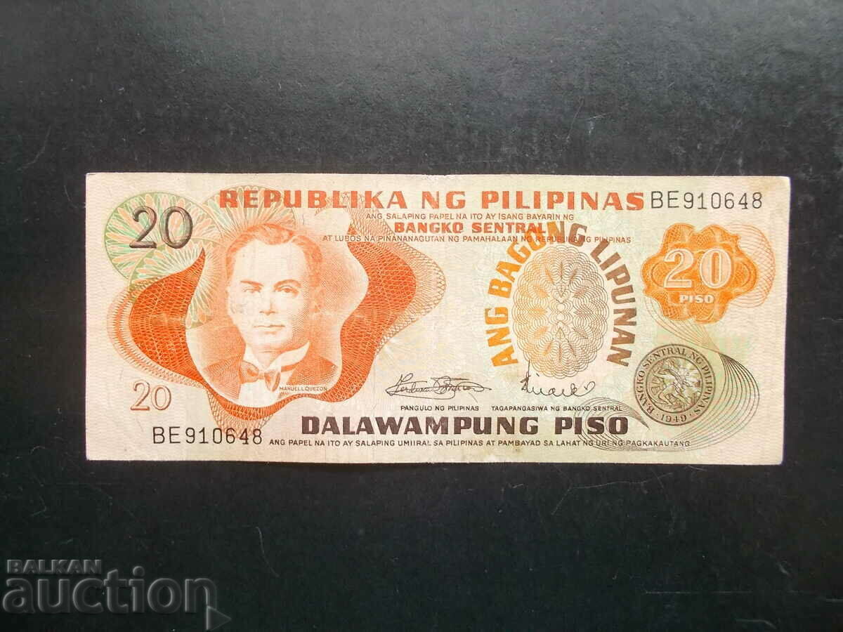 FILIPINE, 20 piso, 1970