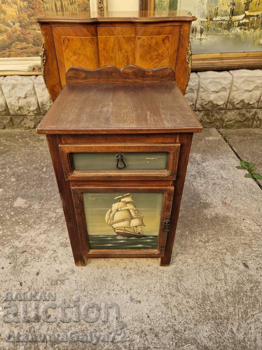 Antique German Cabinet Hand Painted Autograph